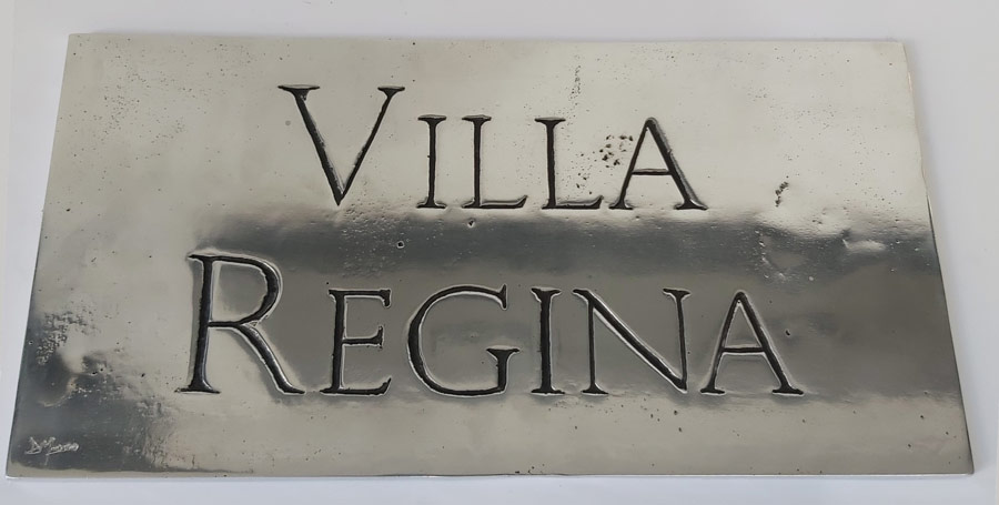 Placa VILLA REGINA - Sign VILLA REGINA Alum.